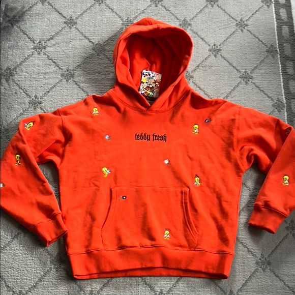 Teddy Fresh Tops - Teddy Fresh Looney Tunes Tweety Bird Embroidered Hoodie